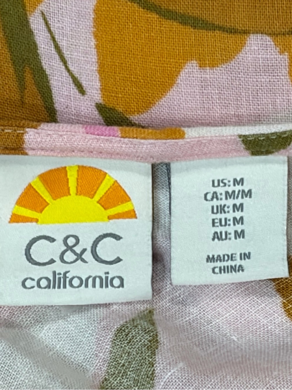 Anthropologie C&C California Tropical Print Linen Midi Dress Size M - Picture 9 of 10